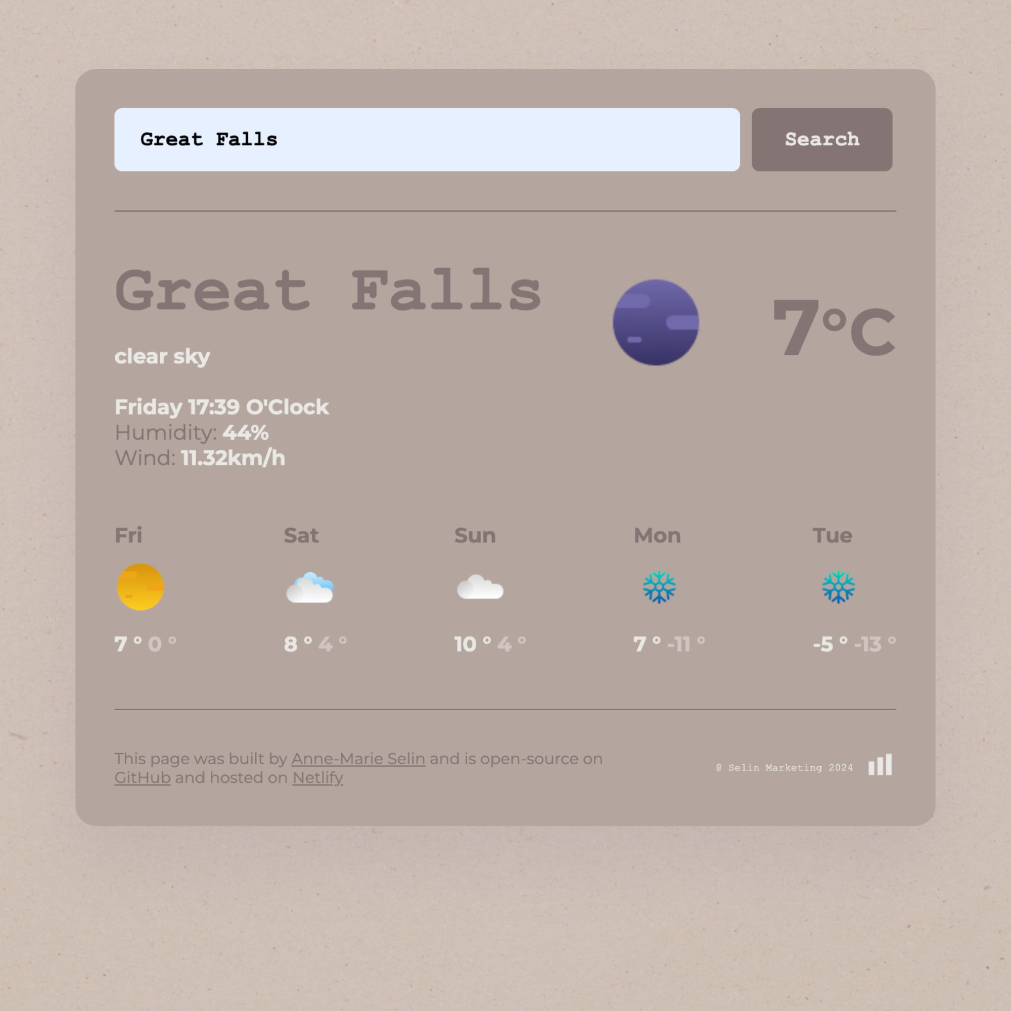 Weather App Screencapture